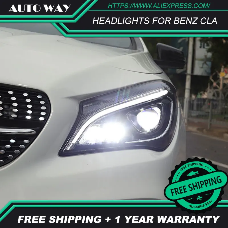 Автомобильный Стайлинг HID светодиодный чехол для фары для Benz CLA- фары все светодиодный фары Биксеноновые линзы ближнего света