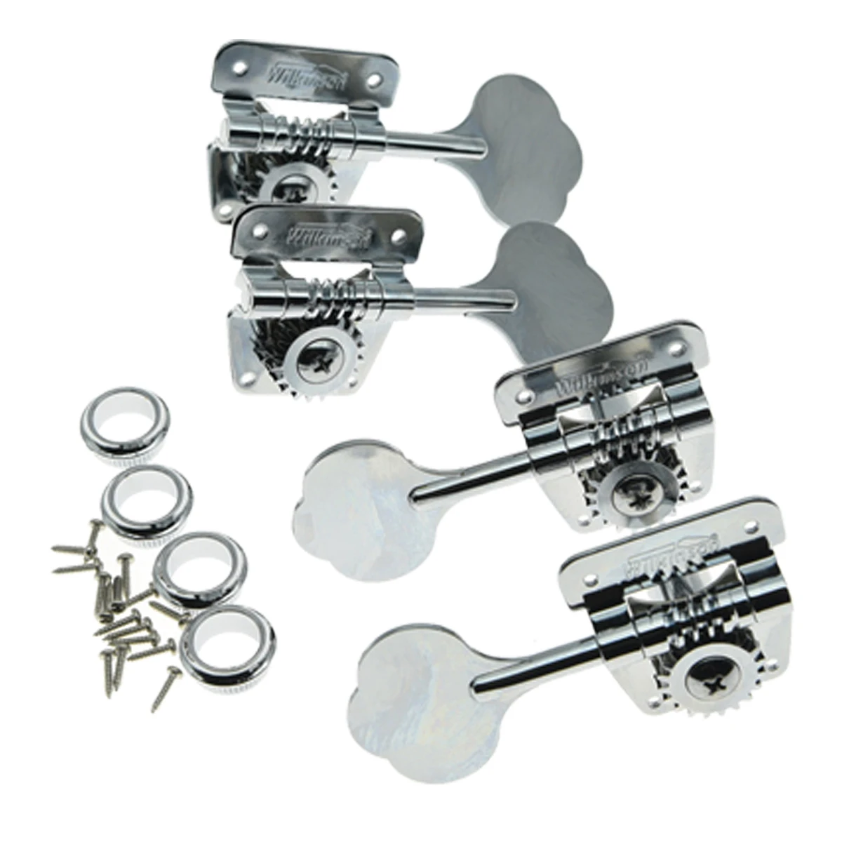 Wilkinson Black/Chrome Bass Tuners Tuning Pegs for 70s Vintage J Bass Precision P Basstuning