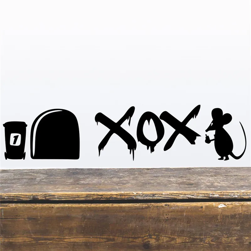 Funny Love Mouse Hole Wall Stickers For Kids Rooms Wall decals vinyl Mural Art Home decoration Vintage Poster