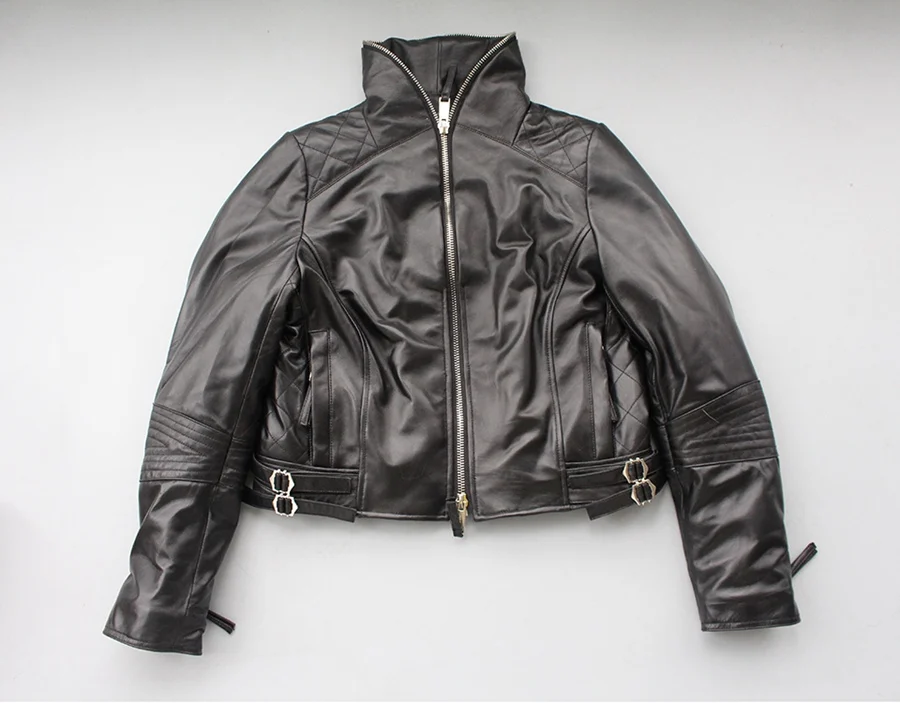 genuine sheepskin leather jacket with real big raccoon fur collar (21)