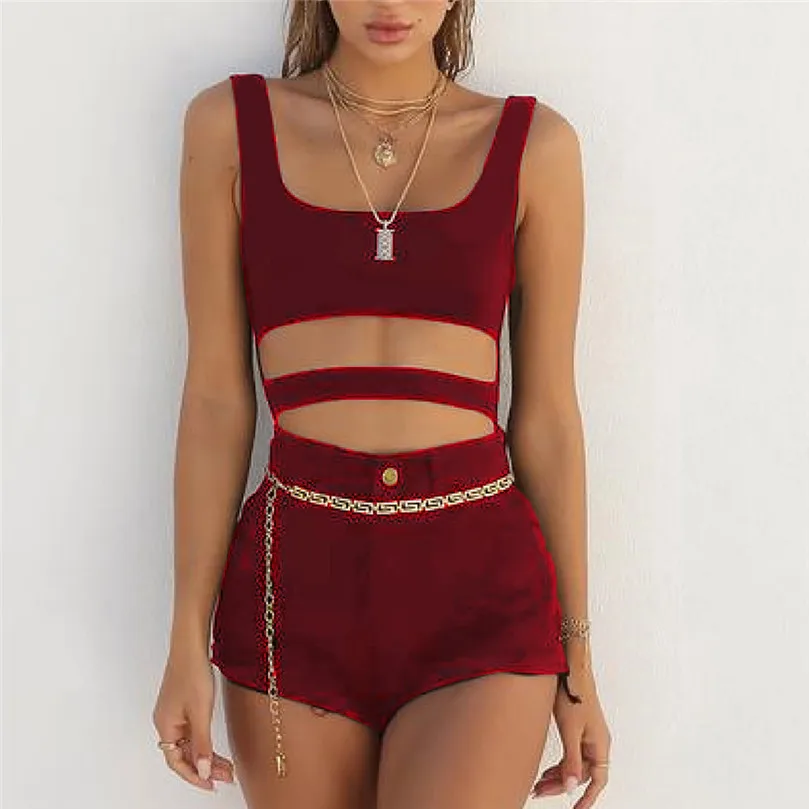 

2019 Summer Women Sexy Bodysuit Summer Fashion Casual Hollow Out Strap Playsuit body mujer Fashion Romper Short Jumpsuit 4FN