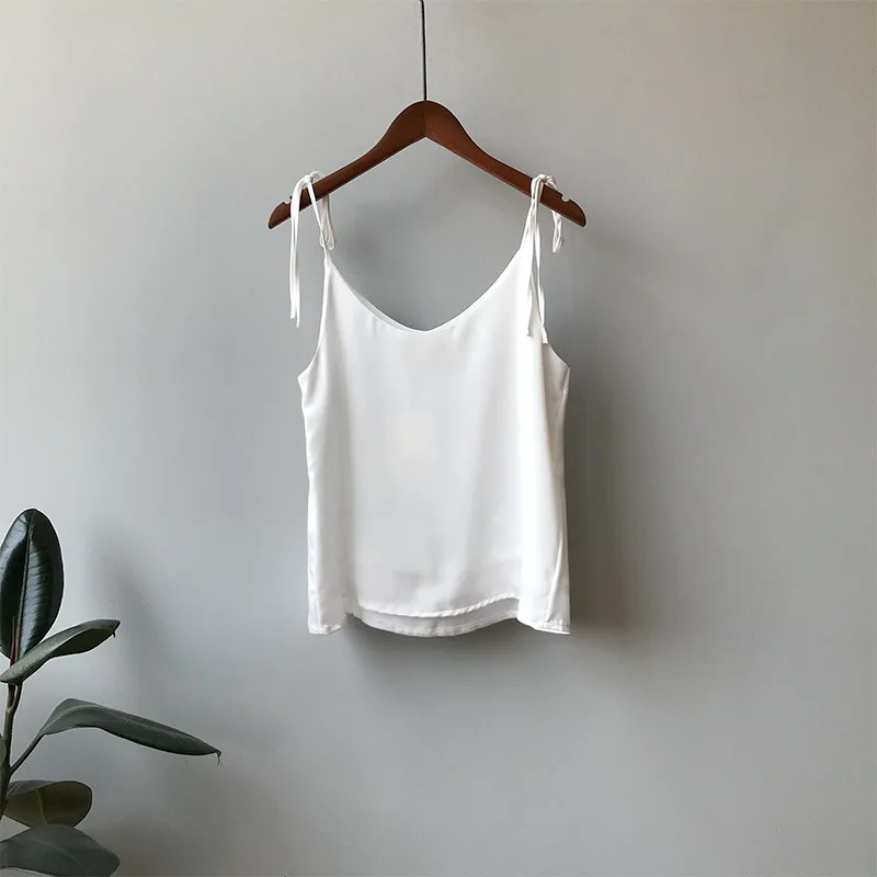Белый Новая Мода Boho, чистый цвет, пятнистый Топ, сексуальная женская белая майка со шнуровкой на плечах, женская летняя белая майка - Цвет: Белый