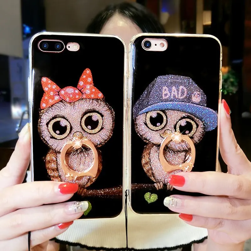 

Soft TPU Glitter Phone Case Owl Pattern Cases For Xiaomi Redmi 6 5X A1 Note 2 3 MIX 2 2S 6X A2 5 Note 5 Pro 4X 6A Cover