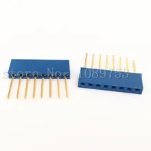 100pcs Blue 2.54mm 8P Stackable Long Legs Female Header For Arduino Shield