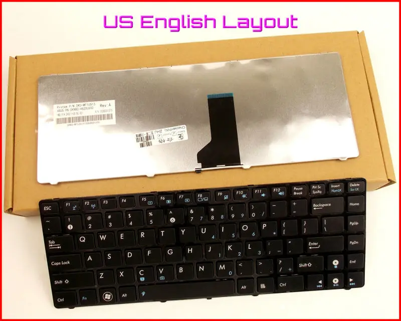 Новая английская клавиатура версия для ASUS B43 B43E B43F B43J B43S A42 A83S K43B K43E K43S UL30VT UL80 ноутбука с черной рамкой