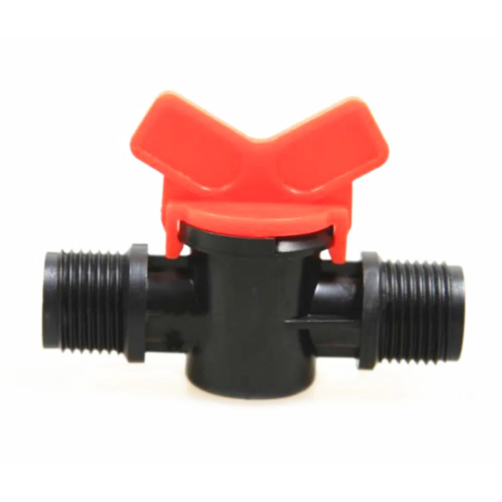 

1/4" 3/8" 1/2" 3/4" 1" BSP Male Thread Two Way Plastic Ball Valve Aquarium Garden Micro Irrigation Connector