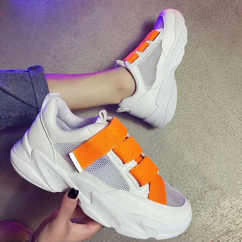 

Summer 2019 new net red daddy shoes female ins tide spring Baitie net surface breathable recreational sports small white shoes