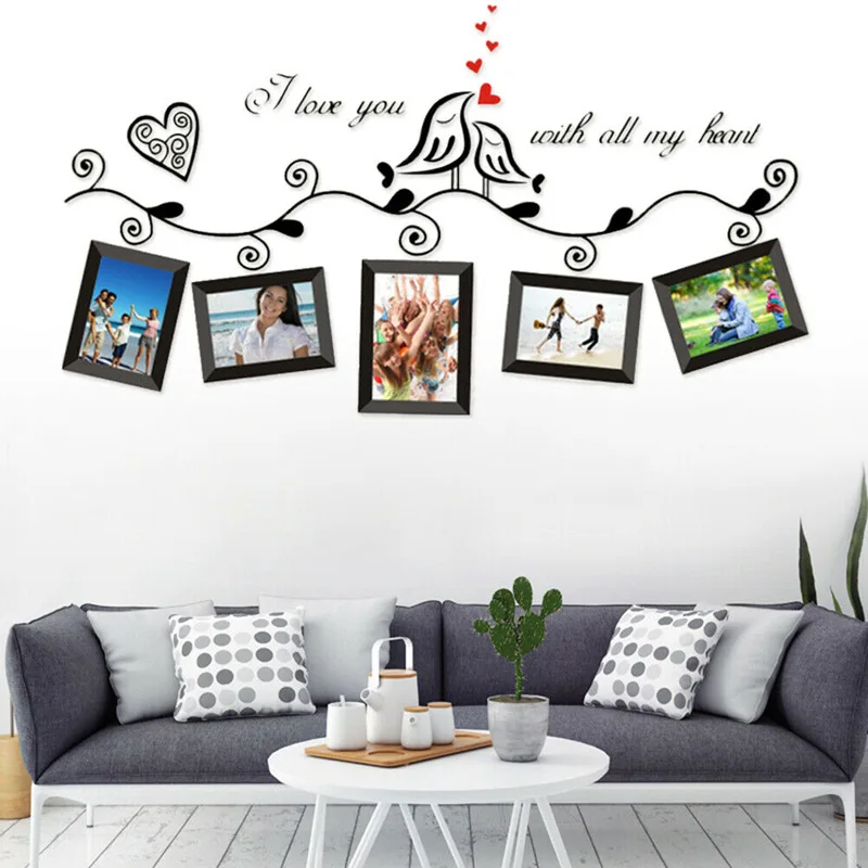 DIY семья фото наклейки на стену в раме стены искусства фоторамка стикер для