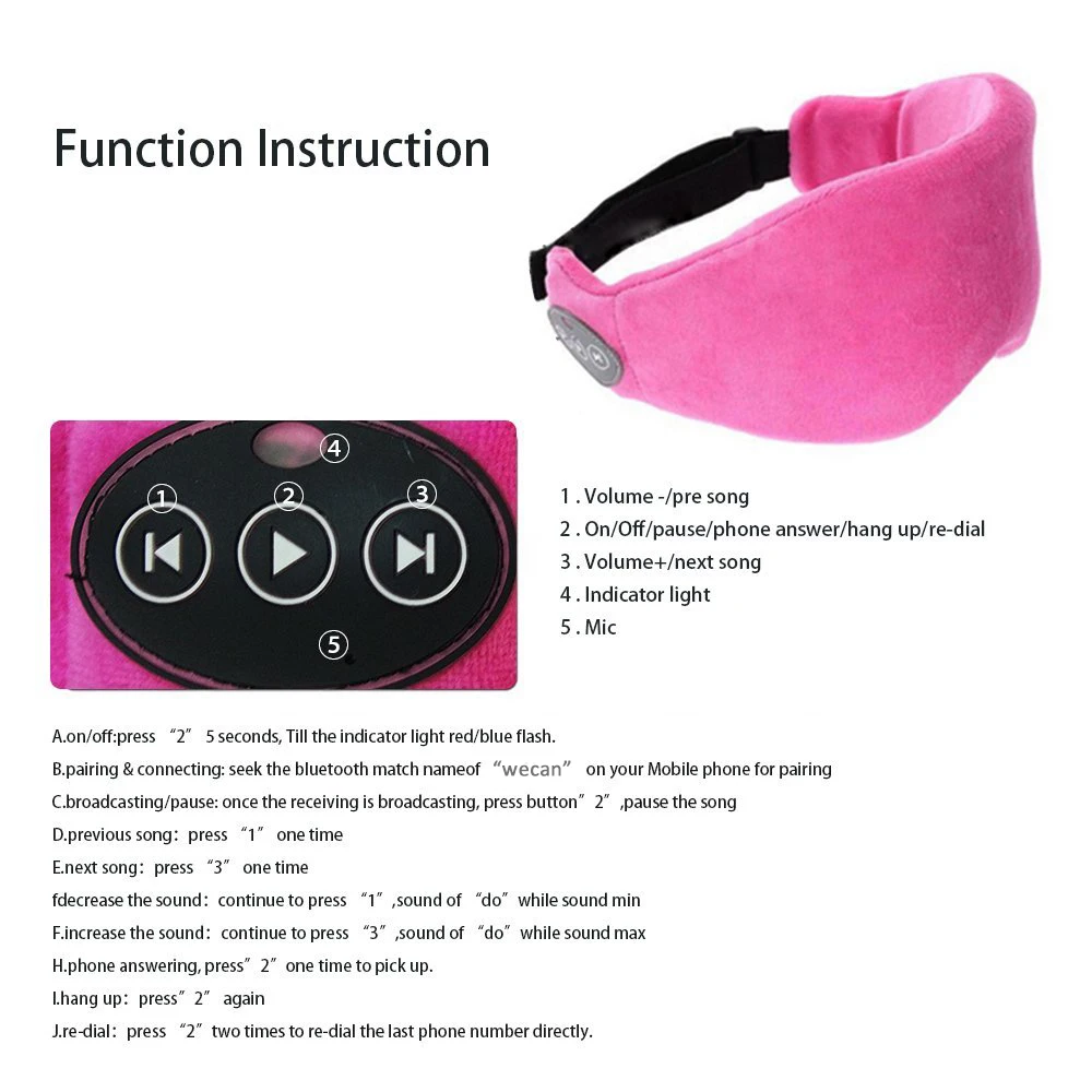 Bluetooth Музыка EyeMask с стерео наушники беспроводной микрофон Аккумуляторная батарея путешествия гарнитура наушник