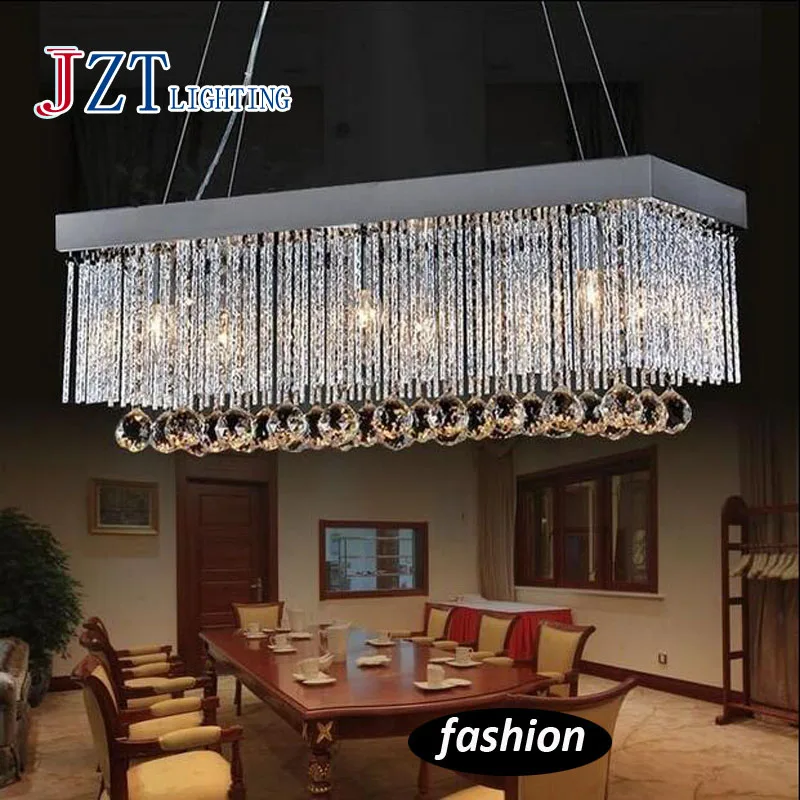 

Modern Simple Restaurant droplight k9 crystal lamp fashion Rectangular crystal bar desk chandelier Ceiling lamp led light