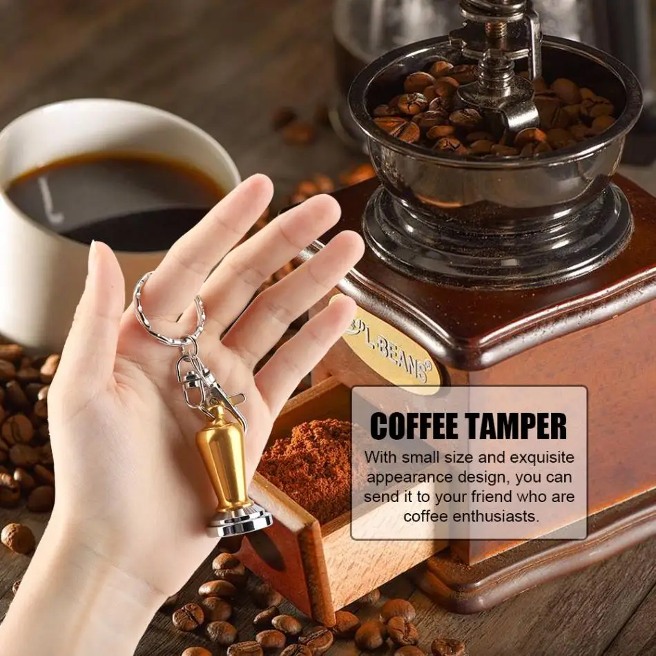 23 мм диаметр нержавеющей стали плоское основание кофе Темпер прессовальный инструмент брелок украшение кофе порошок молоток ручка бобы тамперы