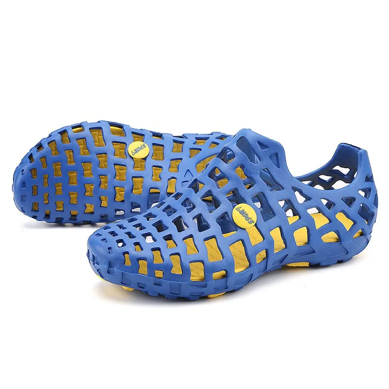 DUDELI/мужская летняя прогулочная дышащая пляжная обувь с перфорацией и сеткой; спортивная обувь; спортивные кроссовки; Тонизирующая обувь - Цвет: Тёмно-синий