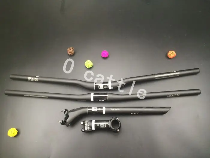 

2017 PLATT MTB road bike U D full carbon handlebar fixed increase / flat handlebar + stem + saddle mountain bike stem pieces tog