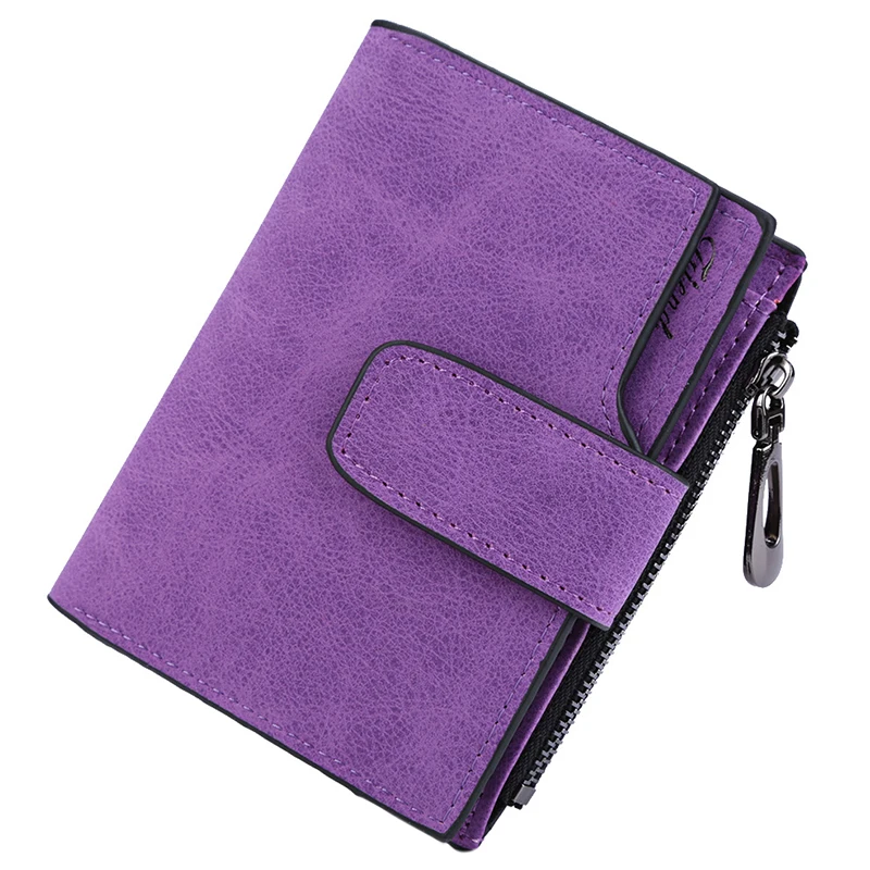 

Lady Letter Snap Fastener Zipper Short Clutch Wallet Solid Vintage Matte Women Wallet Fashion Small Female Purse short purse