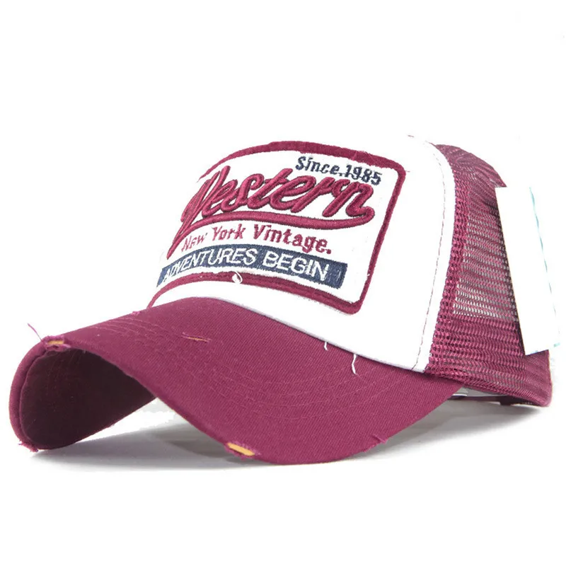 Дизайн вышитые летние кепки сетчатые головные уборы для мужчин и женщин Повседневные шапки хип-хоп бейсболки s Gorras Mujer Casquette Homme - Цвет: Hot Pink