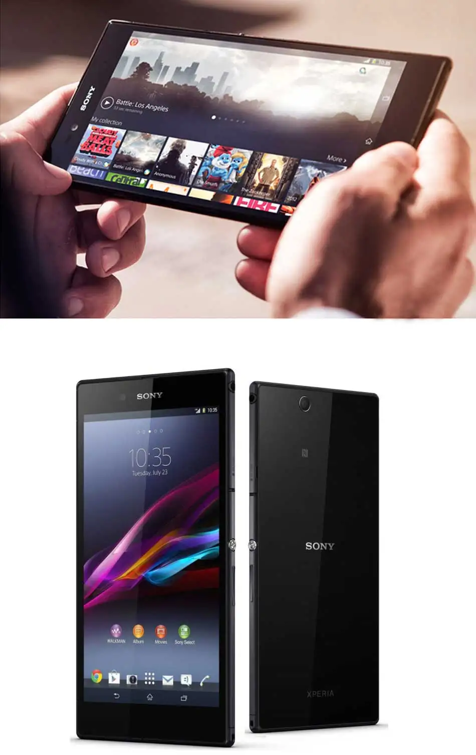 Мобильный телефон Sony Xperia Z Ultra C6802, 3G, 6,4 дюймов, 1080x1920 p, 2 Гб ОЗУ, 16 Гб ПЗУ, четырехъядерный планшет Snapdragon800, Android