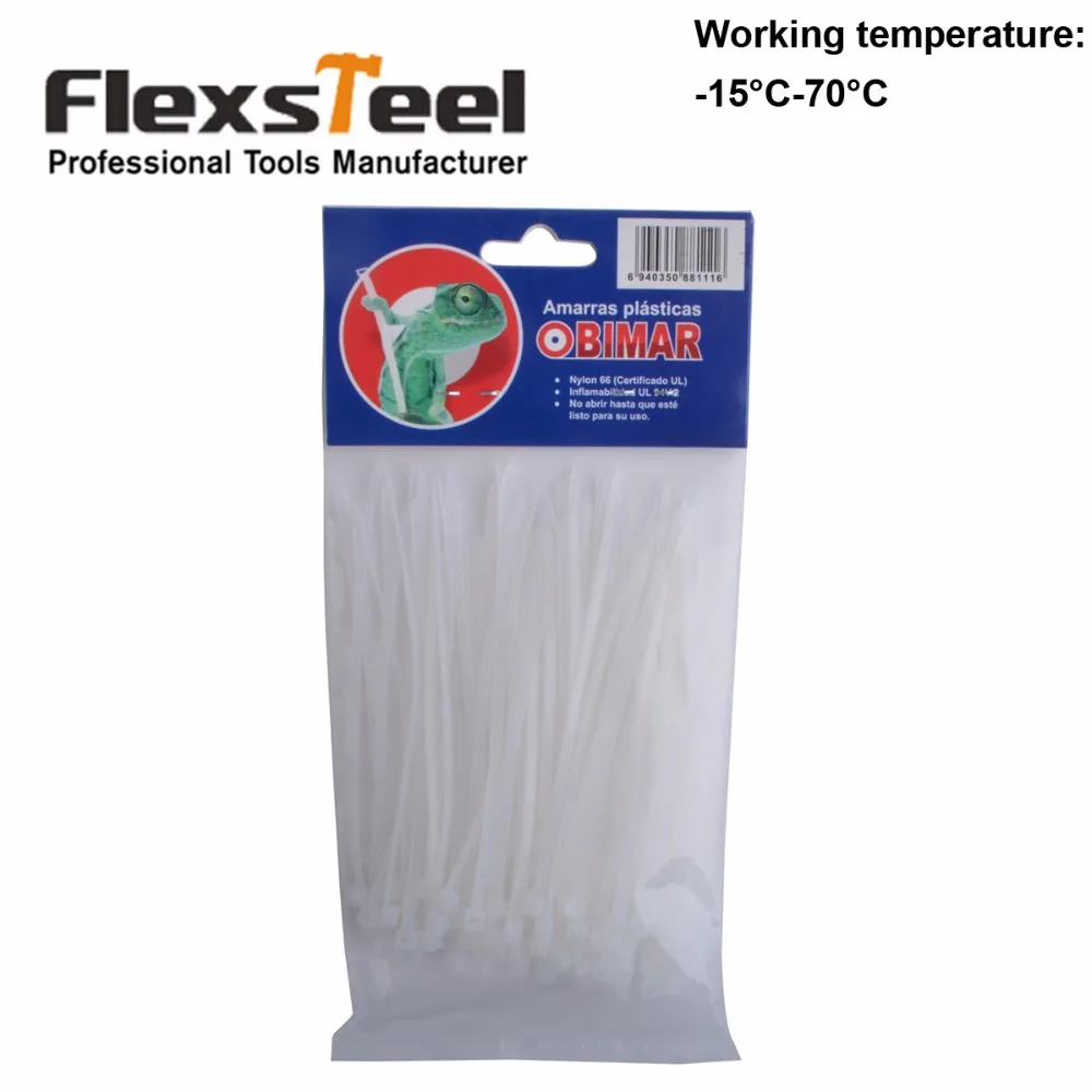 Flexsteel Top Qaulity 2 5x150 мм пластиковые нейлоновые кабельные стяжки самоблокирующиеся