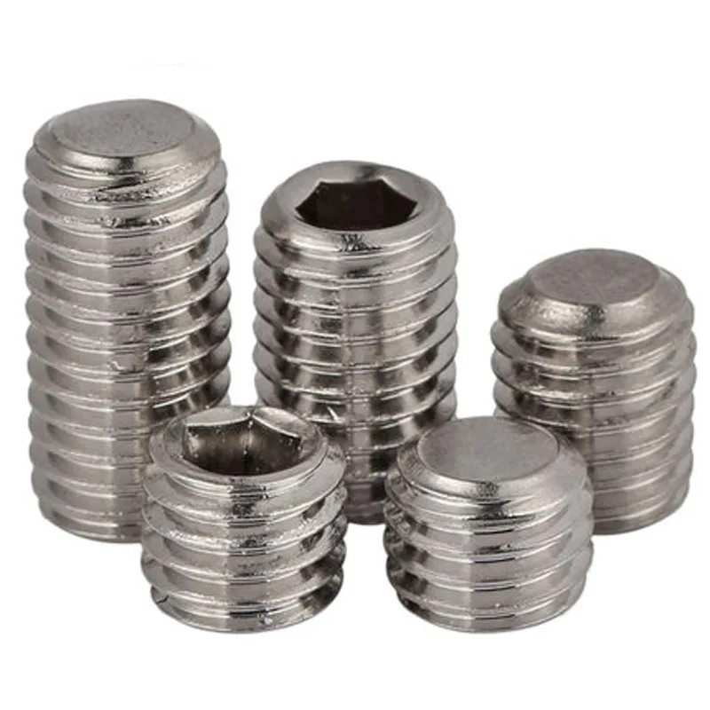 50pcs M3 304 stainless steel Flat end set screws Hexagon socket head