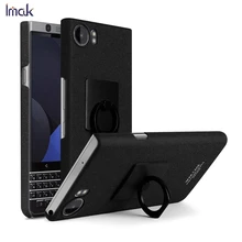 

IMAK Cover for BlackBerry Keyone Cowboy Shell Matte PC Hard Phone Case with Ring Stand + Screen Film for BlackBerry Keyone Case