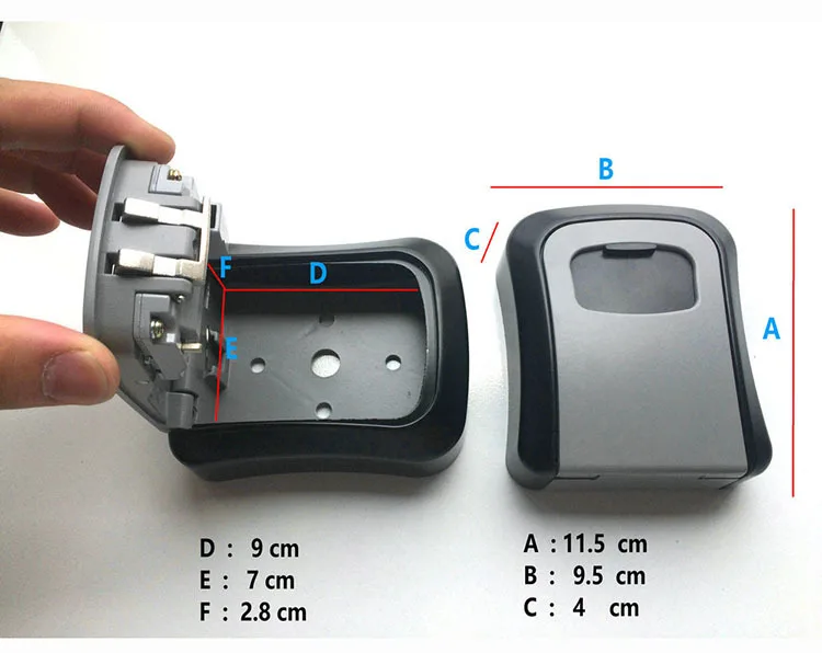 Key Safe Box Outdoor Digit Wall Mount Combination Password Lock Aluminum Alloy Material Keys Storage Box Security Safes OS5402 (5)