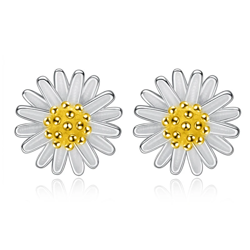 

Little Daisy Earrings Korean Anti Allergy Small Sun Flower Fresh 925 Sterling Silver Studding Earrings Ear Nail