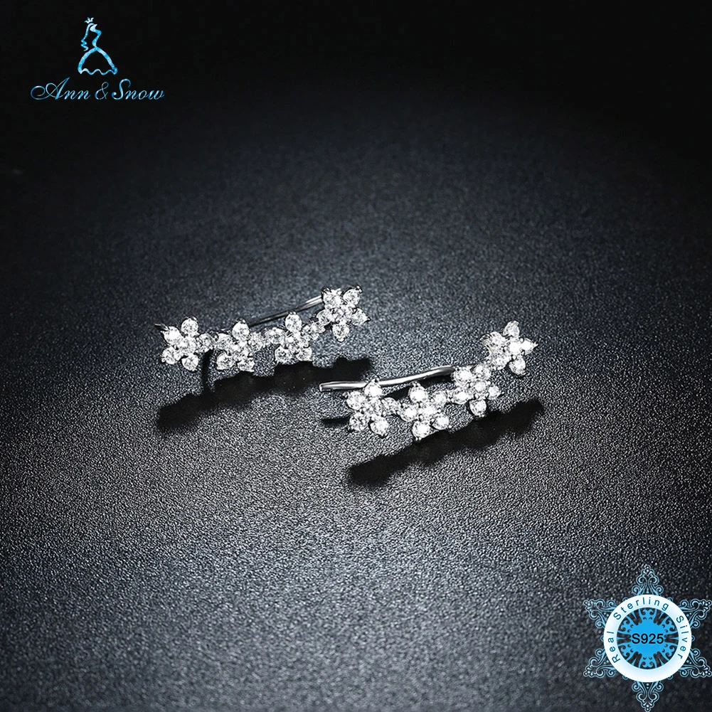 

Ann & Snow Fashion 925 Sterling Silver Shiny Cute Cubic Zirconia Crystal Beads Earrings for Women Wedding E067