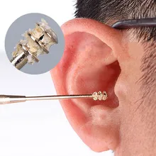 1 шт. двухсторонняя спиральная ложка для ушей из нержавеющей стали, очиститель для ушной воска, набор для ушной инструмент, многофункциональный портативный