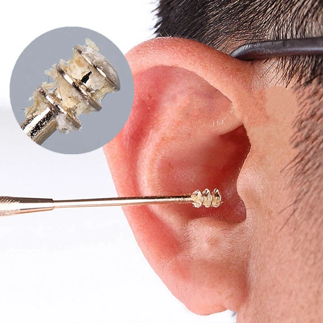 1PC Double-ended Stainless Steel Spiral Ear Pick Spoon Ear Wax