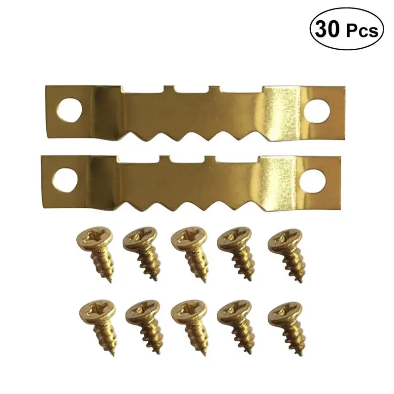 10 Set Hangers and Screws Set Double Hole Wall Mounting Picture Hanger Frame Hanging Tool with Two S