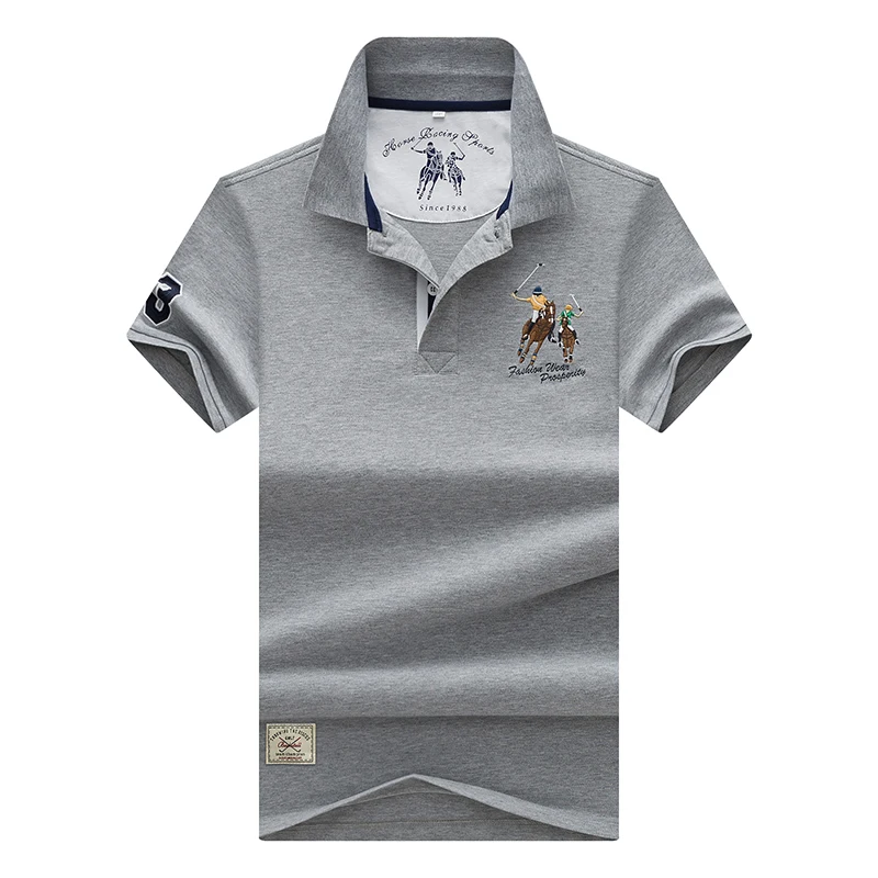 

High Quality Tops&Tees Men's Polo shirts Business men brands Polo Shirts 3D embroidery Turn-down collar mens polo shirt