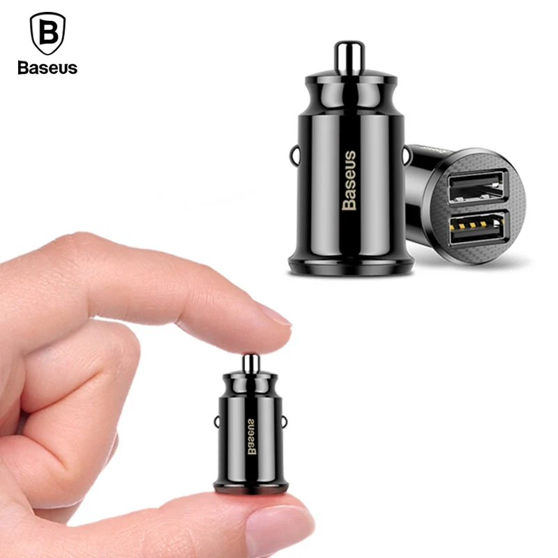 

Baseus 3.1A USB Car Charger Mini Fast Charger Car-Charger Dual USB Car Phone Charger Adapter in Car For Mobile Phone Tablet GPS