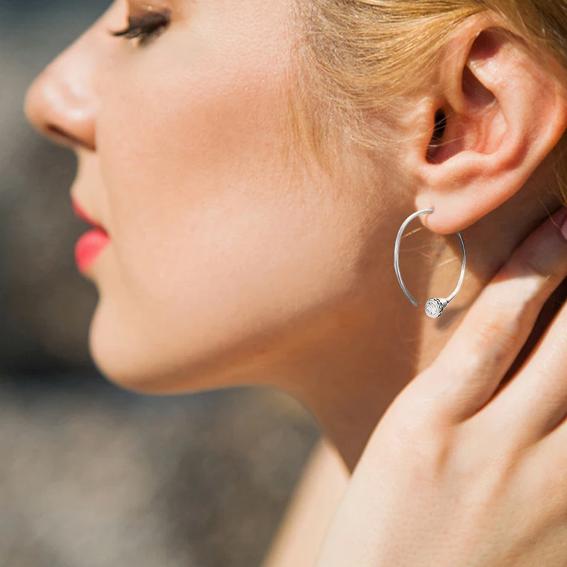 

E-Manco Round Female Earrings 925 Sterling Silver Stud Earrings Women Fashion Jewelry Gift Wholesale