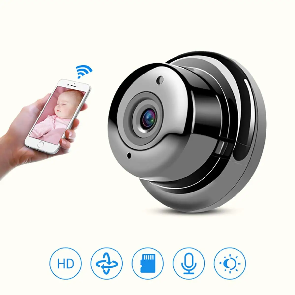 

Uvusee Mini CCTV Camera Night Vision 2MP 1080P WIFI Wirless IP Camera V380 APP Network Security Camera