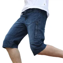 Мужские летние повседневные джинсовые шорты, большие размеры, модные строчки на молнии, с карманами, летние тонкие хлопковые брендовые джинсы, 44, 46, 48, повседневные шорты