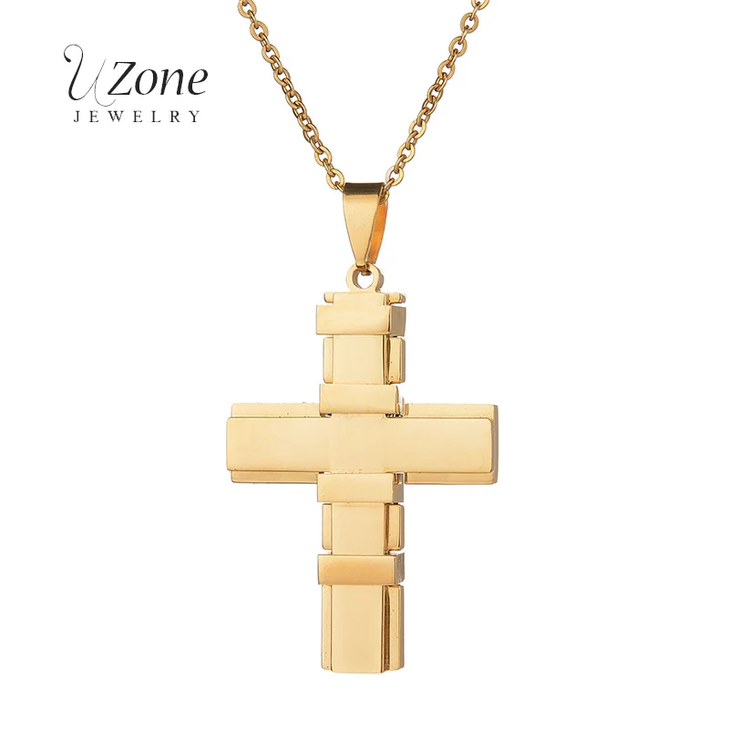 Patriarchal Belief Punk Necklace Jesus Cross Pendant Stainless Steel