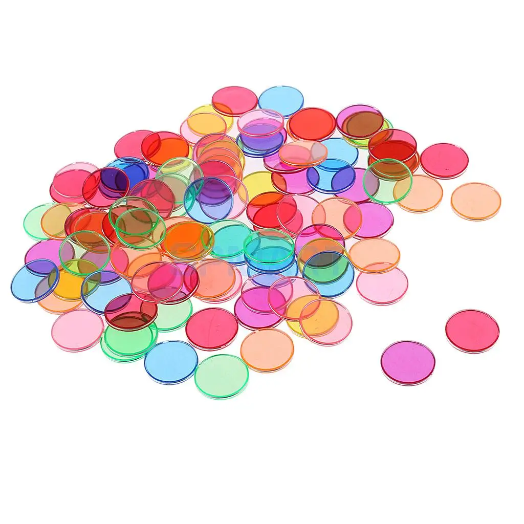 100x Colorful Disc Chips Metal Edge for Preschool Scientific Magnetic Experimental Tool