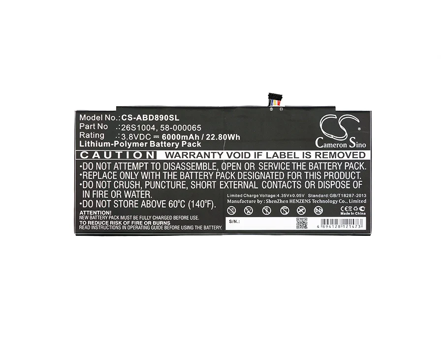Кэмерон китайско 6000 мАч батарея 26S1004 58 000059 000065 S12 T3 D для Amazon GPZ45RW GU045RW Kindle Fire HDX 8