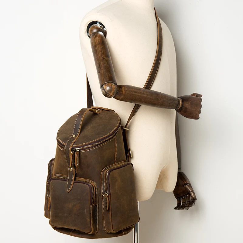 Женский рюкзак Crazy Horse винтажный кожаный из натуральной кожи|laptop rucksack|rucksack brandbrand