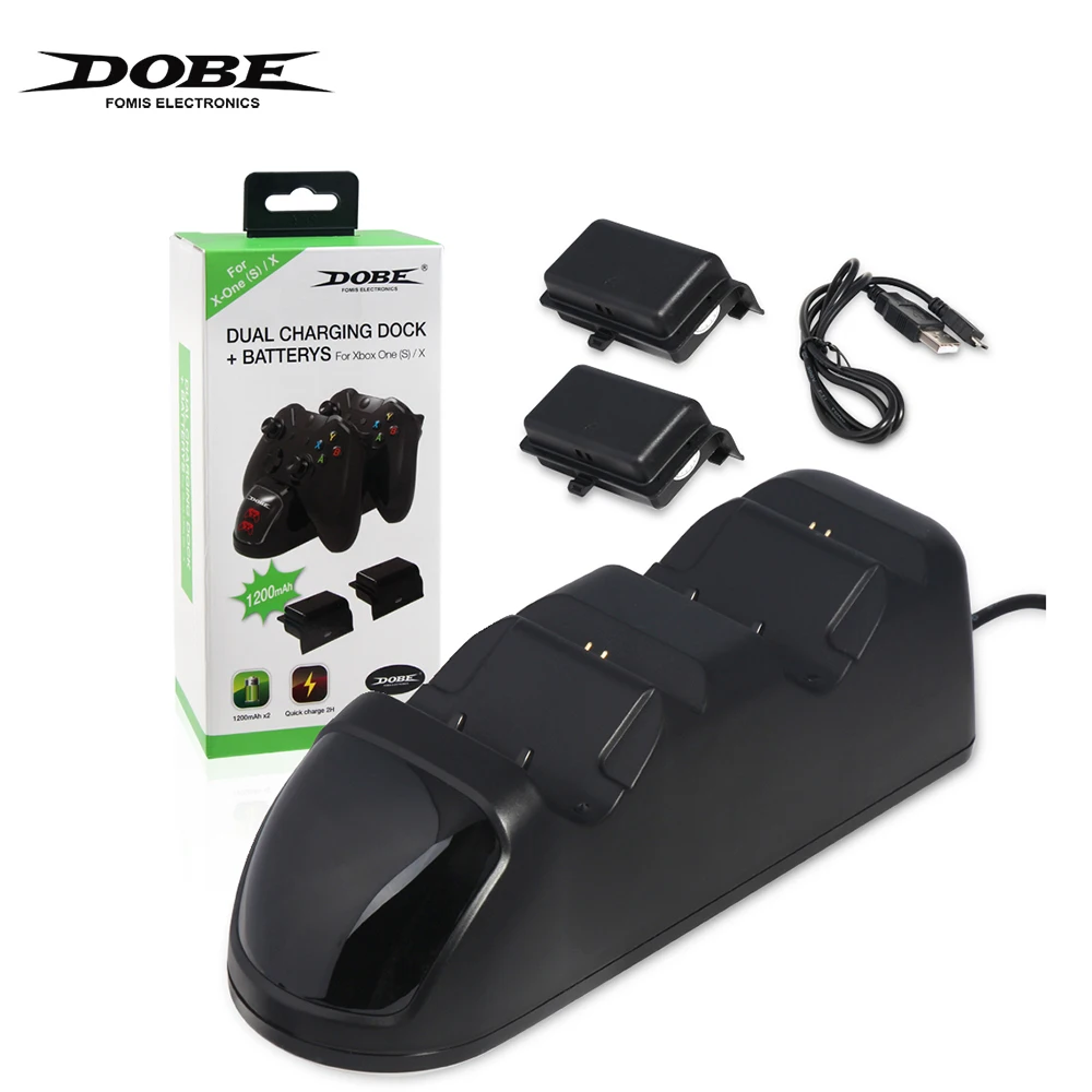 

DOBE Dual Controller Charger Station Dock Compatible For Xbox One/S/X/Elite With 2x600mAh Rechargeable Battery Dual Charging.