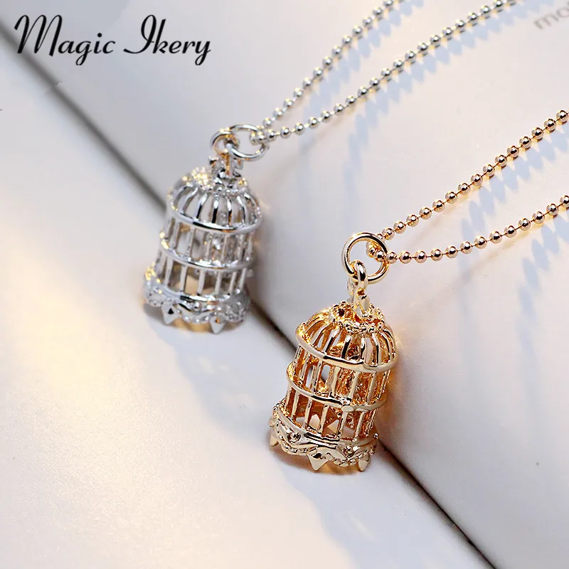 Fashion Retro Style Metal Cage Cute Bird Cage Pendant Statement Jewelry