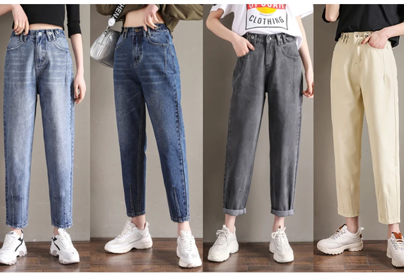 KarSaNy джинсы для женщин в стиле бойфренд эластичный пояс свободные прямые джинсы женские Высокая талия бойфренд Жан Femme джинсовые штаны Винтаж