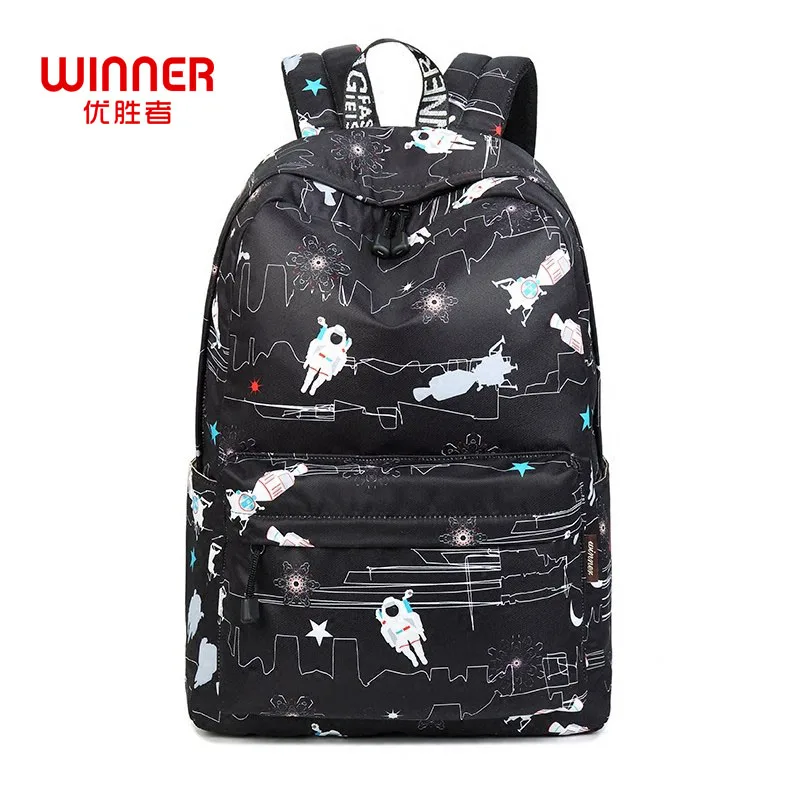 

WINNER Unisex Backpack Black White Preppy Style Space Waterproof Backpacks School Bags For Teenager Girls Boys Rucksack Mochila