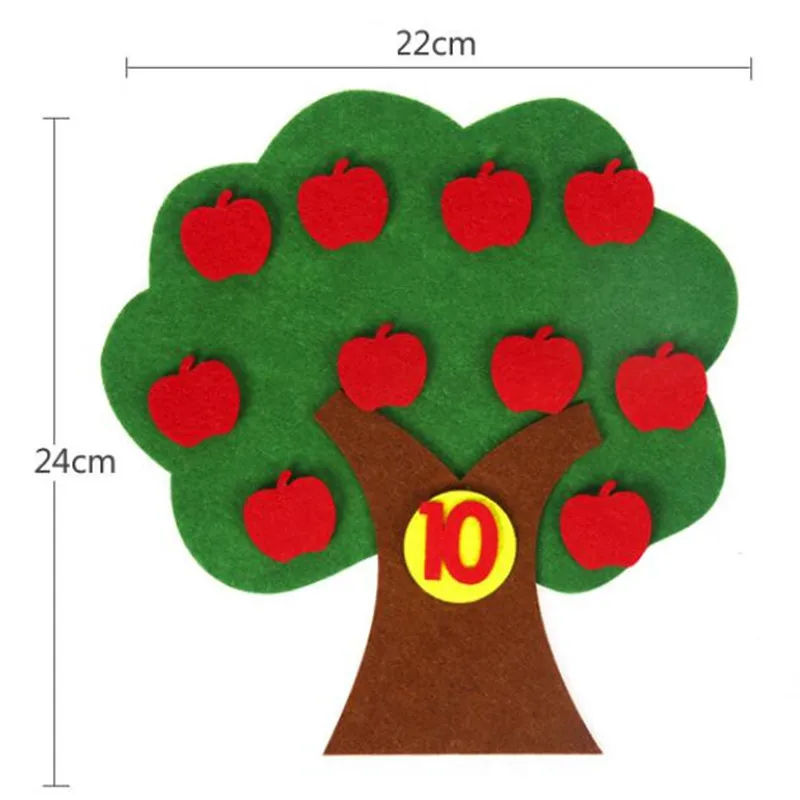 DIY детские развивающие яблоня игрушка из фетра ткань прочный цифровой познавательный ребенок Монтессори Обучающие принадлежности игрушки детские подарки