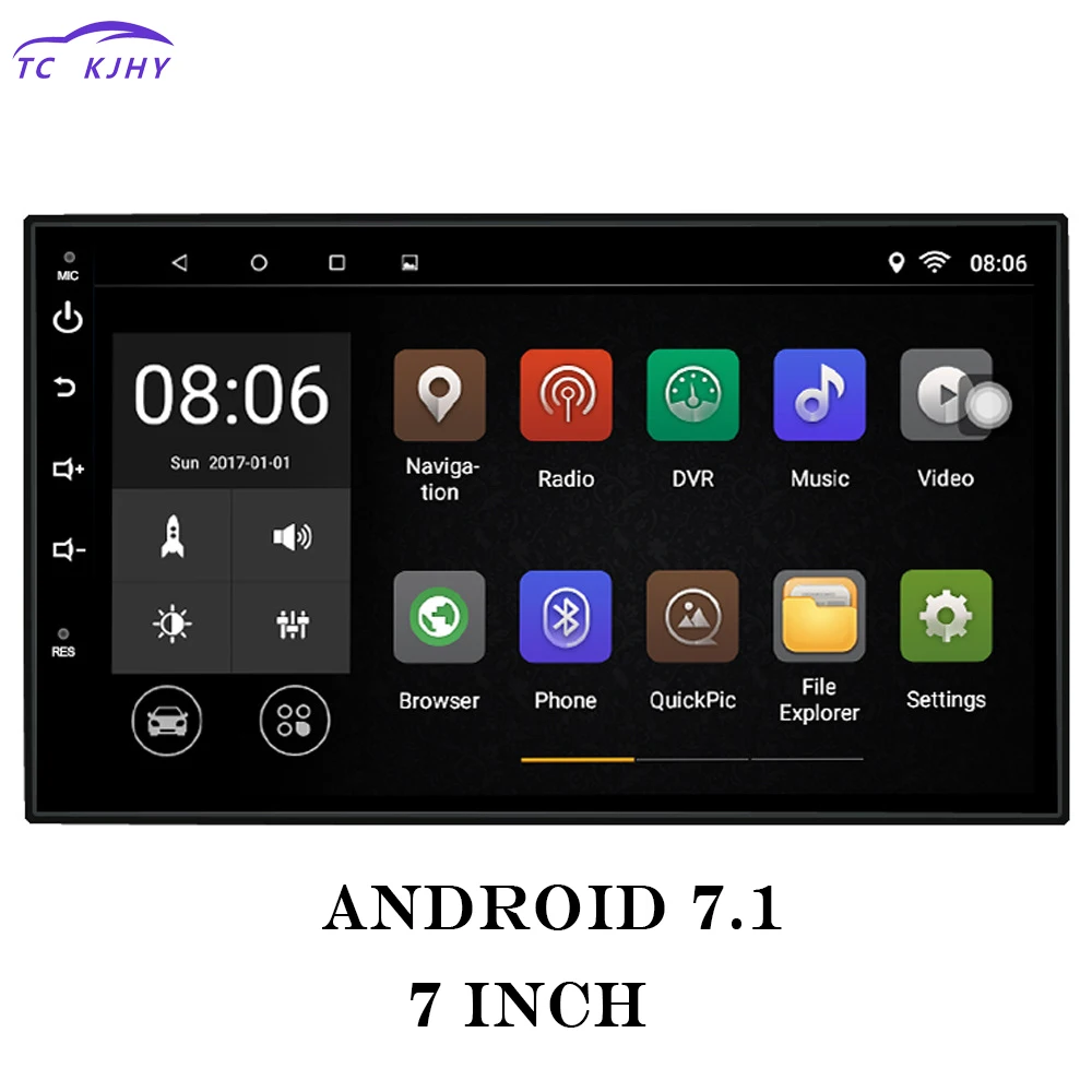 Pаспродажа Автомобильный радиоприемник 2 Din 7 дюймов Android 7,1 gps Сенсорный экран навигации автомобильная парковка позиционирования Системы DVD рулевого ко...