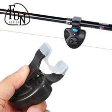 FunSeries Black Samll Mini Electronic Fish Bite Sound Alarm LED Light Alert Bell Fishing Rod Clip-On Sensitive Mat Free Shipping