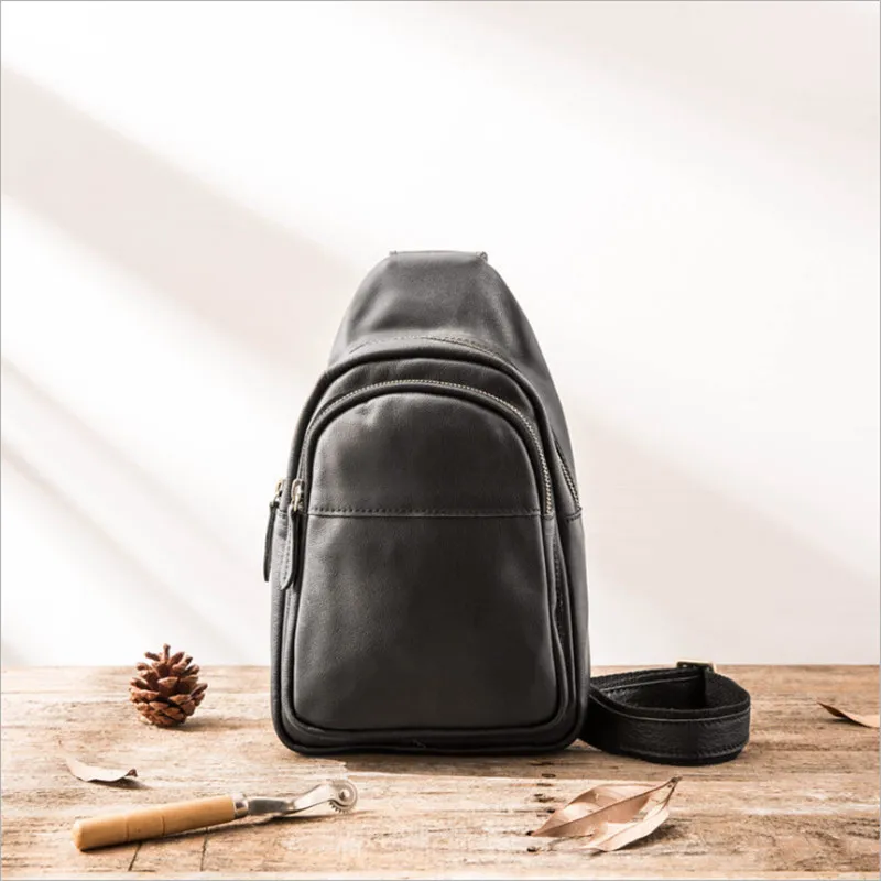 ALAVCHNV original design new men's casual top layer leather shoulder multi-function large capacity Messenger bag 1608 |