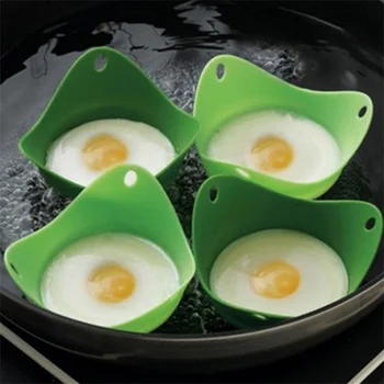 

Silicone fried egg microwave cooking kitchen gadget simple silicone egg poachers 4 colors resist high temperature