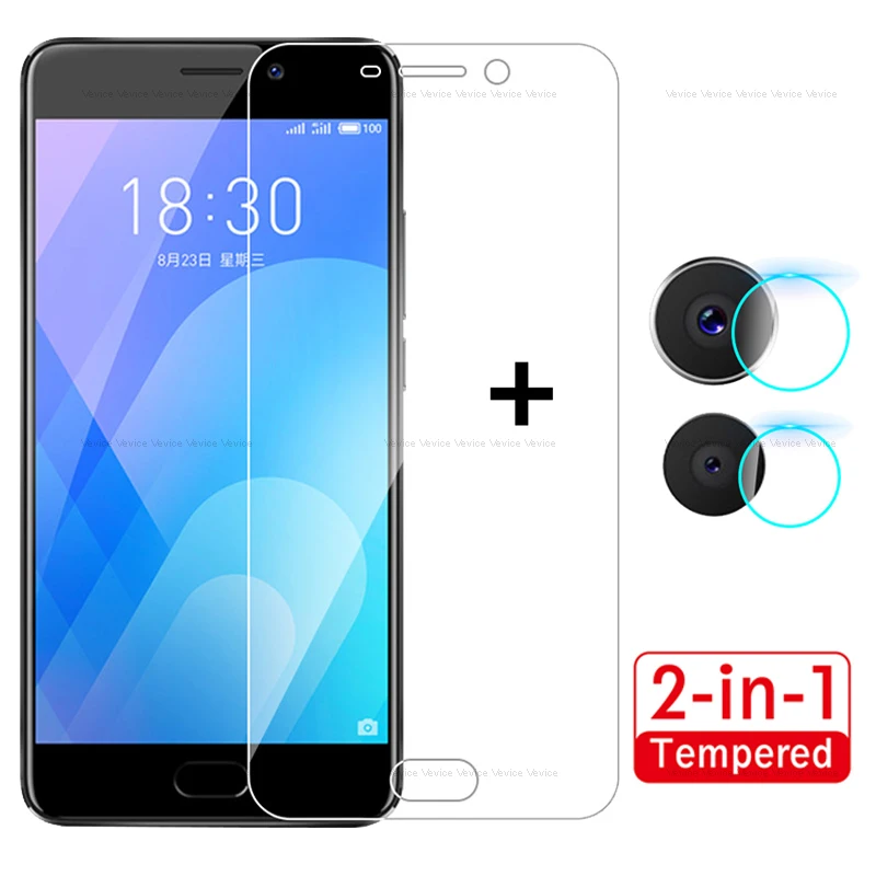 

2 in 1 Tempered Glass on the For Meizu Note 9 M6 M5 Note 16 Plus Pro 7 Plus X8 Camera Lens Film and Screen Protector Film Case