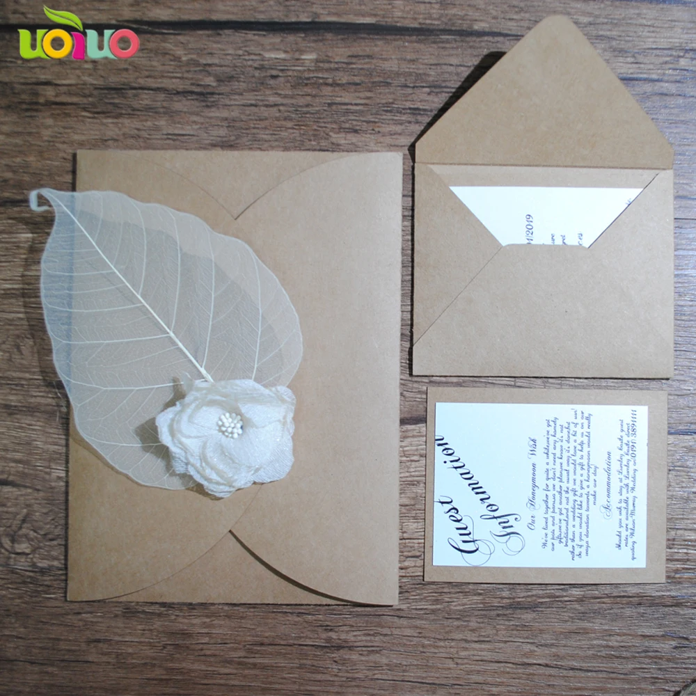  Popular love laser cut handmade kraft paper luxury wedding invitation cards birthday invitation car - 32469122919