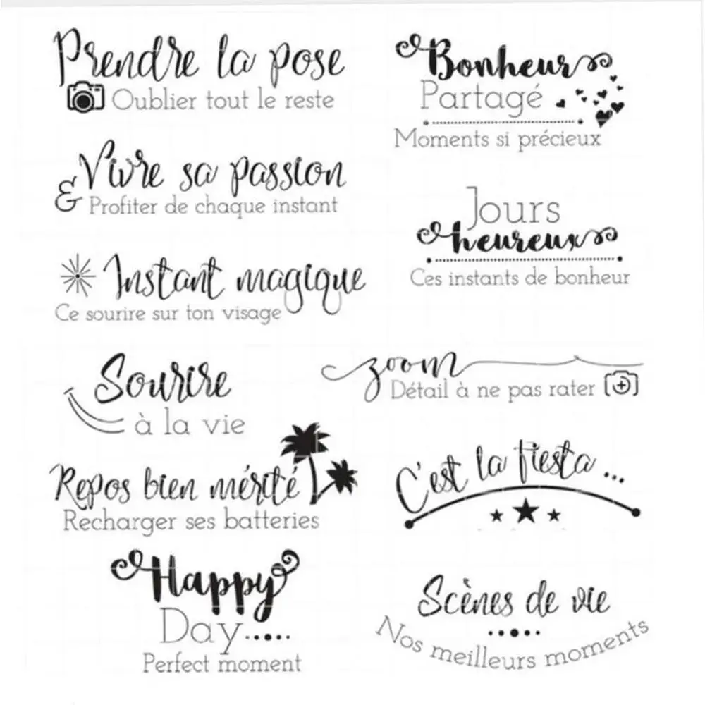 

French Transparent Clear Stamps for Scrapbooking Paper Cards Making